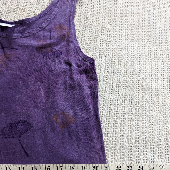 Organic Attire Women's Large Dress Purple Sleeveless Floral Midi Round Neck - Picture 6 of 7